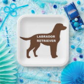 LRチョコレートラボ名シルエット ペーパープレート (パーティー)