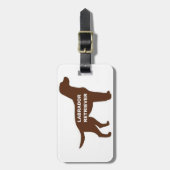 LRチョコレートラボ名シルエット ラゲッジタグ (正面縦)