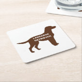 LRチョコレート名シルエット スクエアペーパーコースター (アングル)