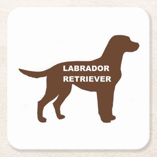 LRチョコレート名シルエット スクエアペーパーコースター (正面)