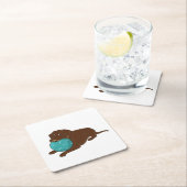 LRチョコレート研究所チューインボール漫画 スクエアペーパーコースター (インサイチュ)