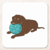 LRチョコレート研究所チューインボール漫画 スクエアペーパーコースター (正面)