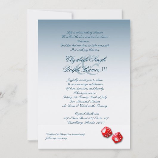 LRデスティニーラスベガス結婚ズ | シャンパンシマー 招待状 (裏面)