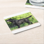 LRブラックラボフル スクエアペーパーコースター (アングル)