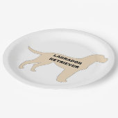 LR黄色の名前シルエット ペーパープレート (アングル)