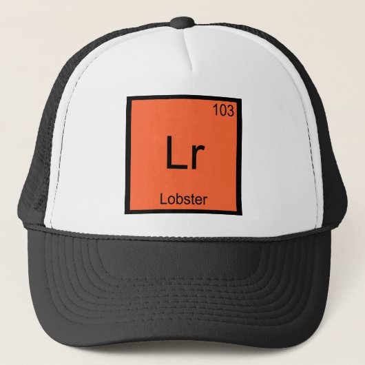 Lr - ロブスター 楽しい化学元素記号Tシャツ キャップ (正面)