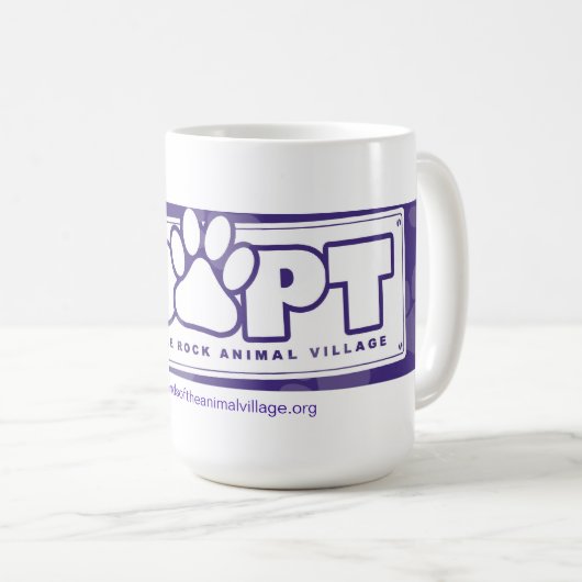 "LRAVで"のマグ採用して下さい コーヒーマグカップ (正面右)