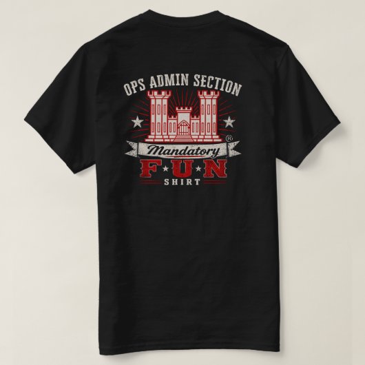 LRN OP管理者の義務的な楽しみ ブラック Tシャツ (デザイン裏面)