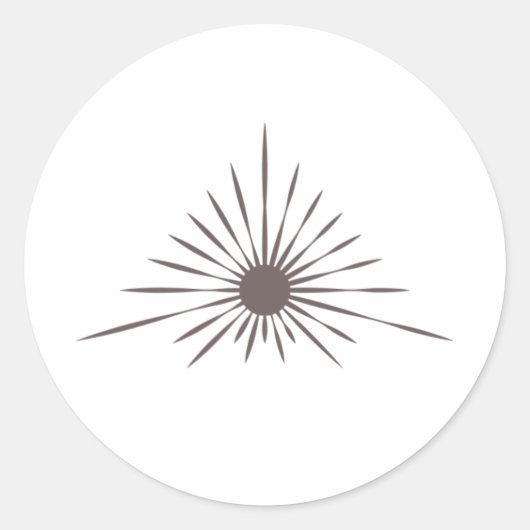 LRW Sunロゴホワイトクラシックラウンドステッカー ラウンドシール (正面)