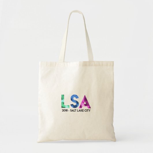 LSA 2018の年次総会の予算のトート トートバッグ (正面)
