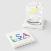 LSA 2018の年次総会の大理石の石のコースター ストーンコースター (横)