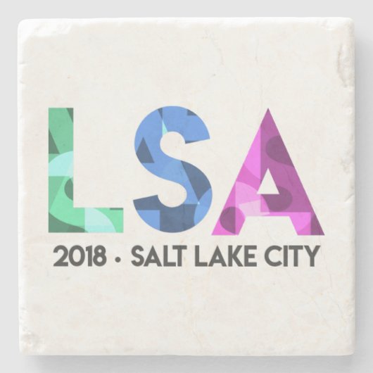 LSA 2018の年次総会の大理石の石のコースター ストーンコースター (正面)