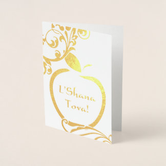 L'Shana Tovaの花柄Apple 箔カード