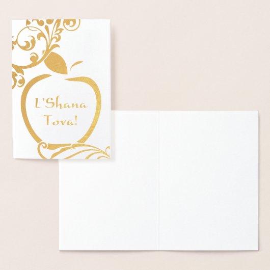 L'Shana Tovaの花柄Apple 箔カード (ディスプレー)