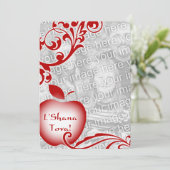 L'Shana Tovaフローラアップルの写真カード 招待状 (スタンド正面)