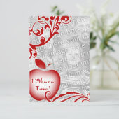 L'Shana Tova :フローラアップルの写真カード 招待状 (スタンド正面)