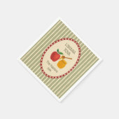 L'Shana Tova Rosh Hashanahユダヤ人新年ストライプの スタンダードカクテルナプキン (角)