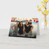 L'Shanah Tovahスクリプト写真ザクロ花 カード (黄色い花)