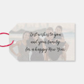 L'Shanah Tovah Pomegranateスクリプトエレガント写真 ギフトタグ (裏面横)