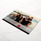 L'Shanah Tovah Pomegranateスクリプトエレガント写真 箔シーズンカード (回転した状態)