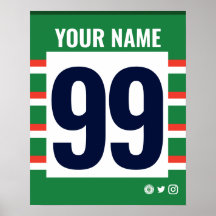 Lstr Tigersラグビーパーソナライズされたシャツポスター