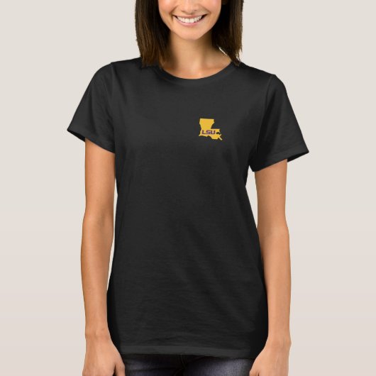LSU Tigers FrontBack Stadium Black Officially Lice Tシャツ (正面)