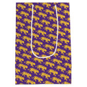 LSU Tigers Gift Bag - Purple & Gold Tiger Print ミディアムペーパーバッグ (裏面)