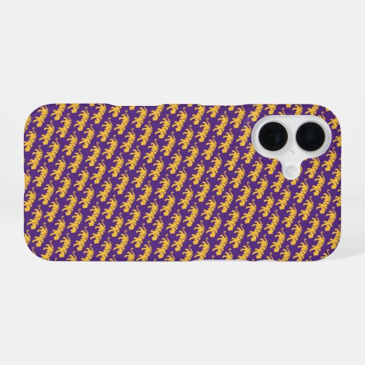 LSU Tigers iPhone 16 Case - Purple & Gold Case iPhone 16ケース (裏面横)