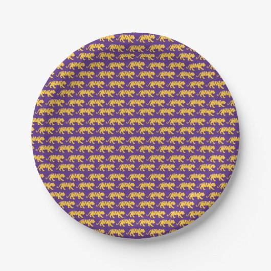 LSU Tigers Paper Plates - Purple & Gold Party ペーパープレート (正面)