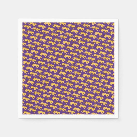 LSU Tigers Party Napkins - Tiger Print LSU Party スタンダードカクテルナプキン (正面)