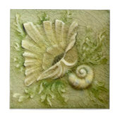 LtグリーンシーシェルAETアンティークレプロフェイクレリーフ、 浮き彫り タイル (正面)