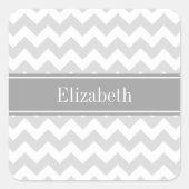 Ltグレーウィットシェブロングレー名モノグラム スクエアシール (正面)