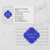 Ltグレーウィットシェブロンコバルトクローバーモノグラム 名刺 (正面/裏面)