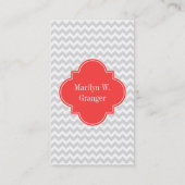 Ltグレーウィットシェブロンコーラルクローバー3モノグラム 名刺 (裏面)