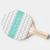 Ltグレーウィットシェブロンジグザグアクアネームモノグラム 卓球ラケット (横)