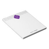 Ltグレーホワイトシェブロンパープルクローバーモノグラム ノートパッド (アングル)