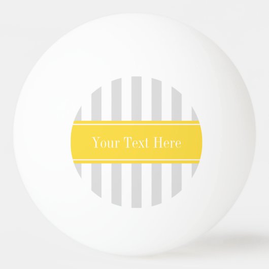 Ltグレーホワイトストライプパイナップル名モノグラム 卓球ボール (正面)