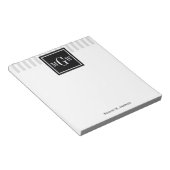 Ltグレーホワイトストライプブラックスクエア3モノグラム ノートパッド (アングル)