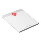 Ltグレーホワイト水玉模様コーラルクローバーモノグラム ノートパッド (アングル)