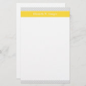 Ltグレーホワイト水玉模様パイナップル名モノグラム 便箋 (正面/裏面)