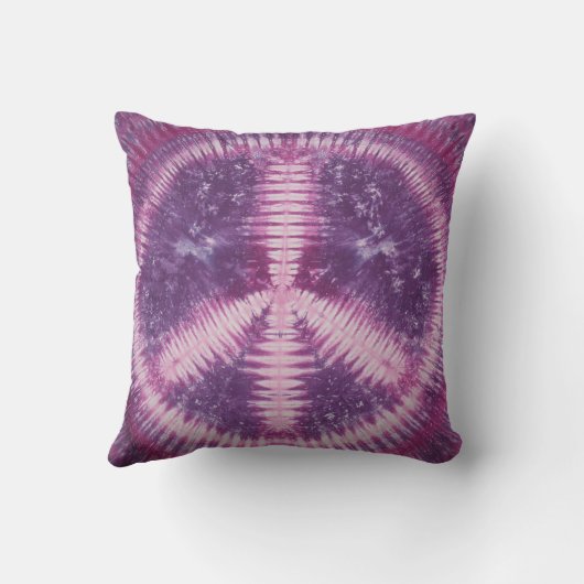 LTパープルピースサイン絞り染めアメリカのMoJo枕 クッション (裏面)