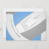 ltブルーグレーバレーボール子供の誕生日チームパーティー 招待状 (裏面)