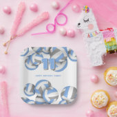 ltブルーグレーバレーボール子供の誕生日パーティー ペーパープレート (パーティー)