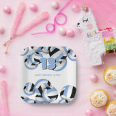 ltブルーブラックバレーボール子供の誕生日パーティー ペーパープレート (パーティー)