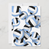 ltブルーブラックバレーボール誕生日またはチームパーティー 招待状 (裏面)