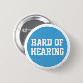 Ltブルー・スポーティ・ミニマリスト難聴の懸命 缶バッジ (正面&裏面)