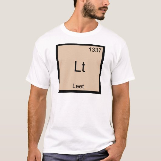 Lt - リートで面白い化学元素記号 Tシャツ (正面)