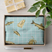 Lt Blueおよび金ゴールドシ航海のリーズデザイン4 薄葉紙 (ギフト)