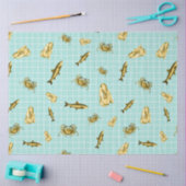 Lt Blueおよび金ゴールドシ航海のリーズデザイン4 薄葉紙 (クラフト)