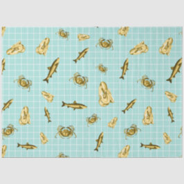 Lt Blueおよび金ゴールドシ航海のリーズデザイン4 薄葉紙